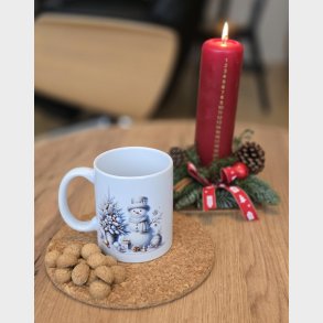 Hvid snemand med juletr